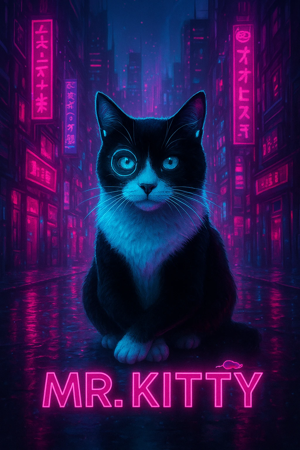 Cyberpunk Neon City style portrait